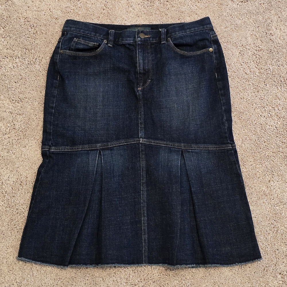 Lauren Ralph Lauren Dark Denim Skirt, Women Size 10